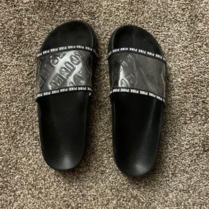 Love pink black and clear slides